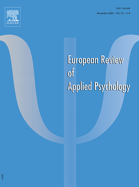 Go to journal home page - European Review of Applied Psychology